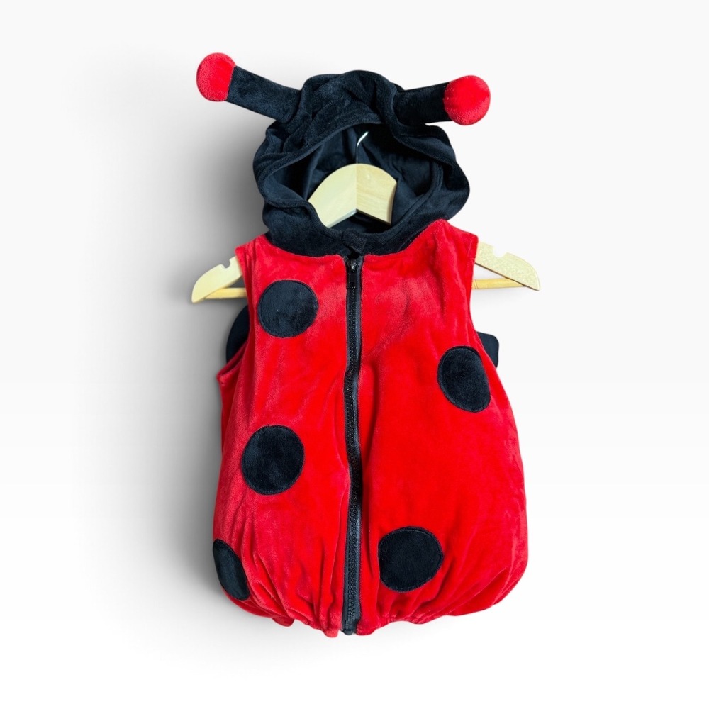 Dream Play Imagine Baby Girl Ladybug Costume Vest Hooded Red Black 12M